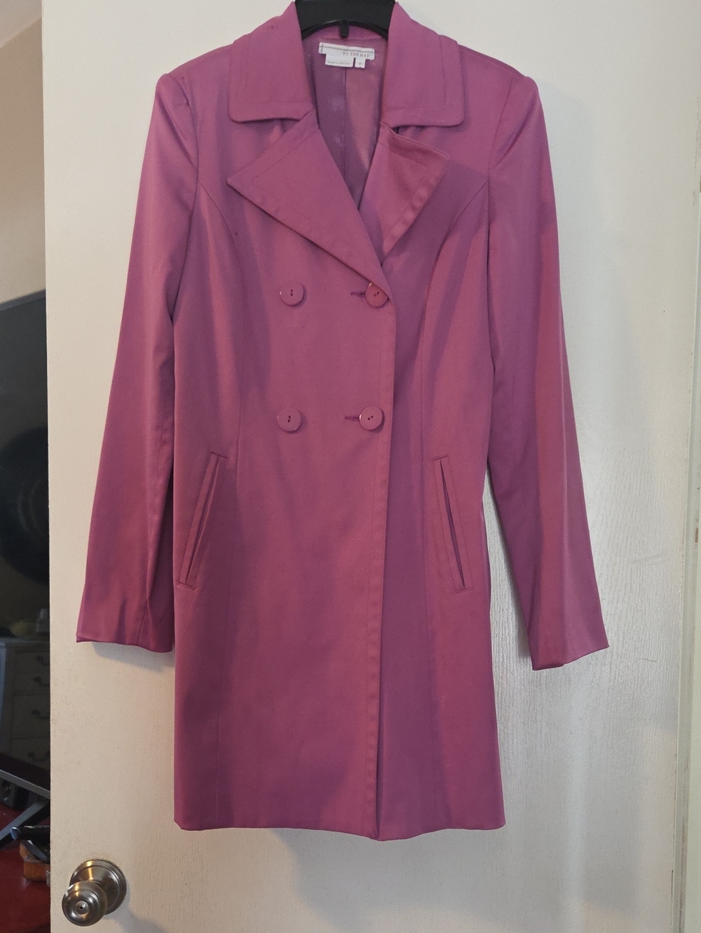 To The Max Rose-Pink SIZE 6 Double-Breasted Trench Coat